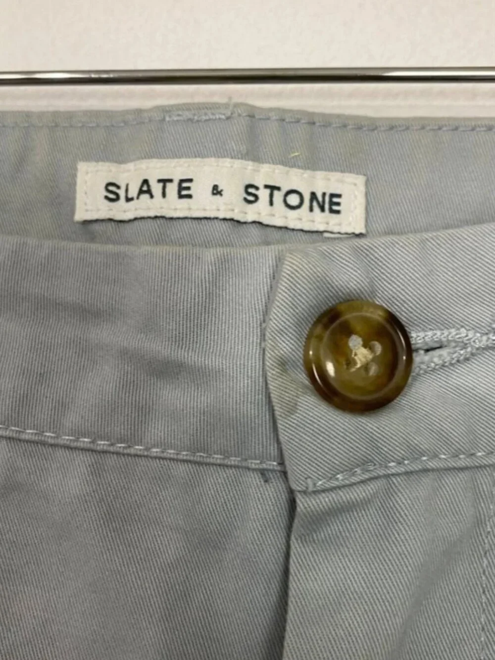 Slate & Stone Men's Pale Blue/Gray Chinos (Khakis) Size 34 x 34 Straight Leg